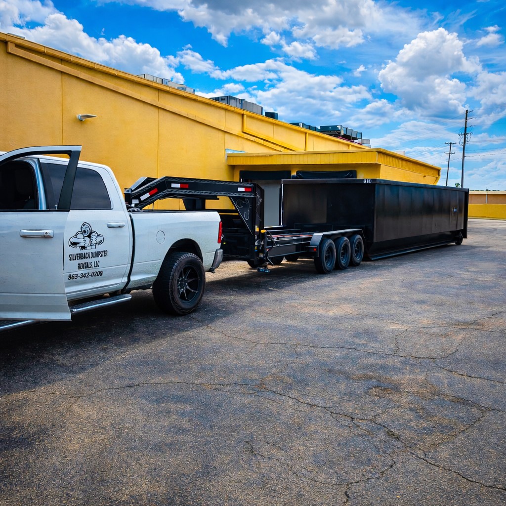 Silverback dumpster rental at a commercial job site