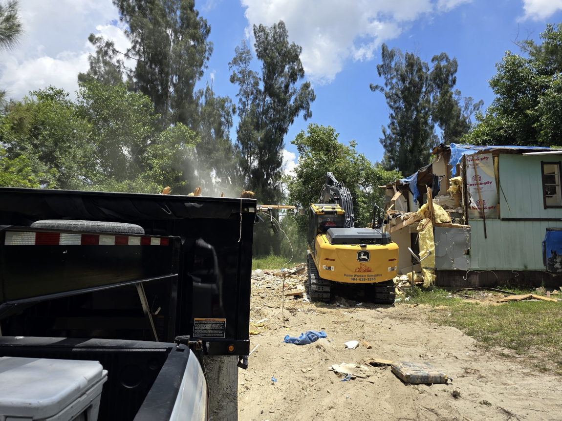 Demolition and cleanup in progress