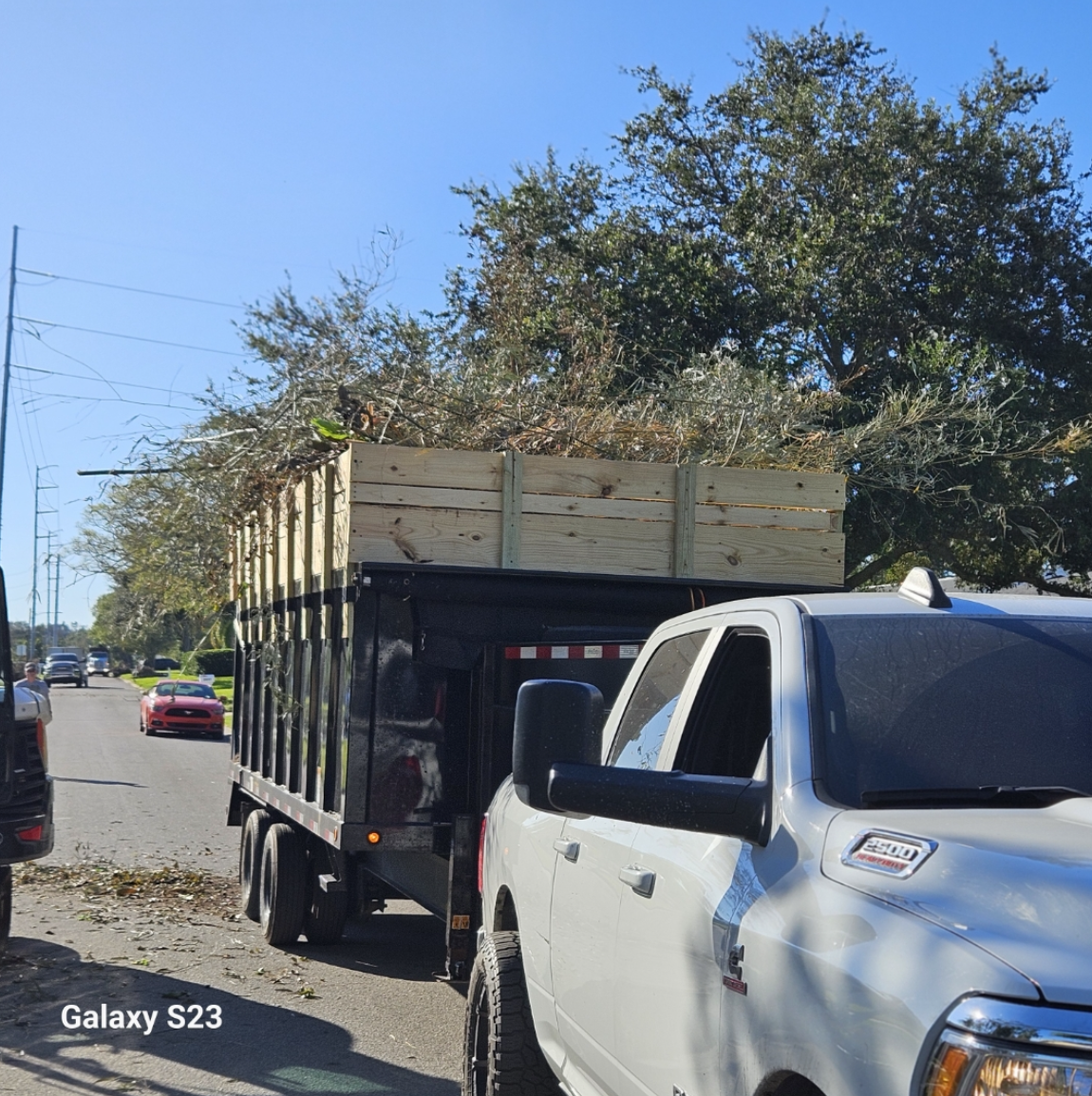 Hauling roofing debris